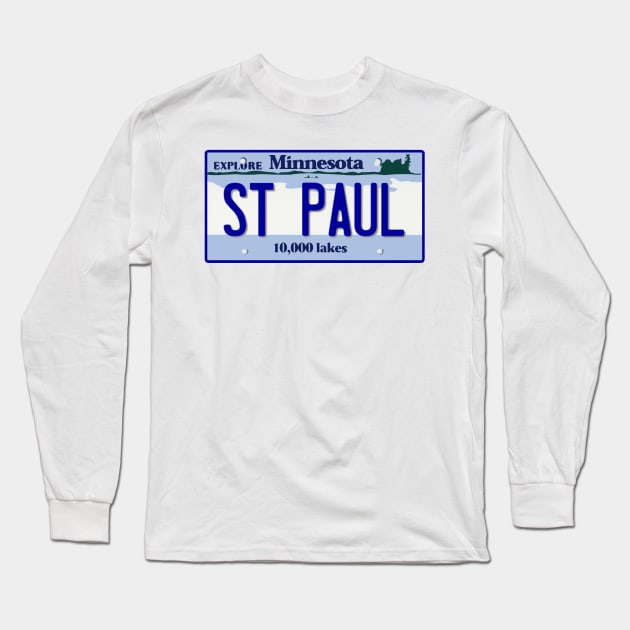 St. Paul License Plate Long Sleeve T-Shirt by zsonn